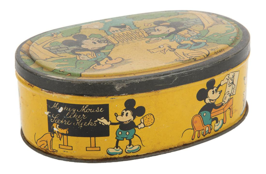 A Danish Mickey & Minnie Mouse Tin Box. (1 of 1)