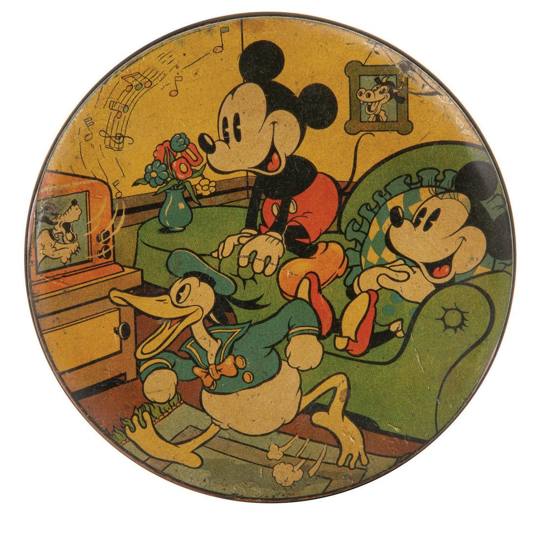 A Rare English Mickey Mouse Tin Box. (1 of 2)