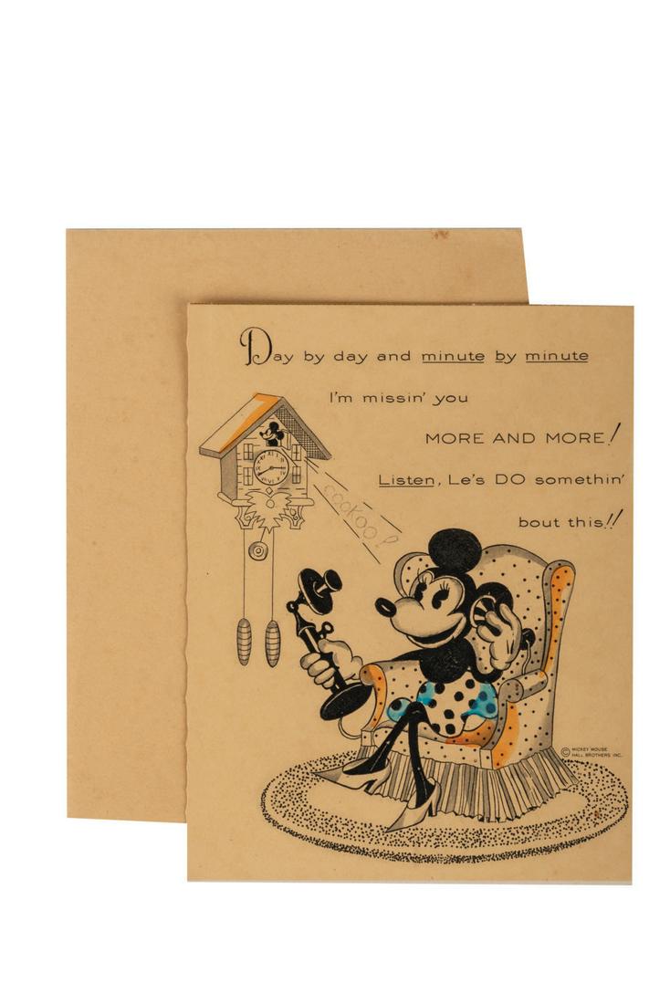 A Rare Minnie Mouse Greeting Card by Hall Brothers. (1 of 1)