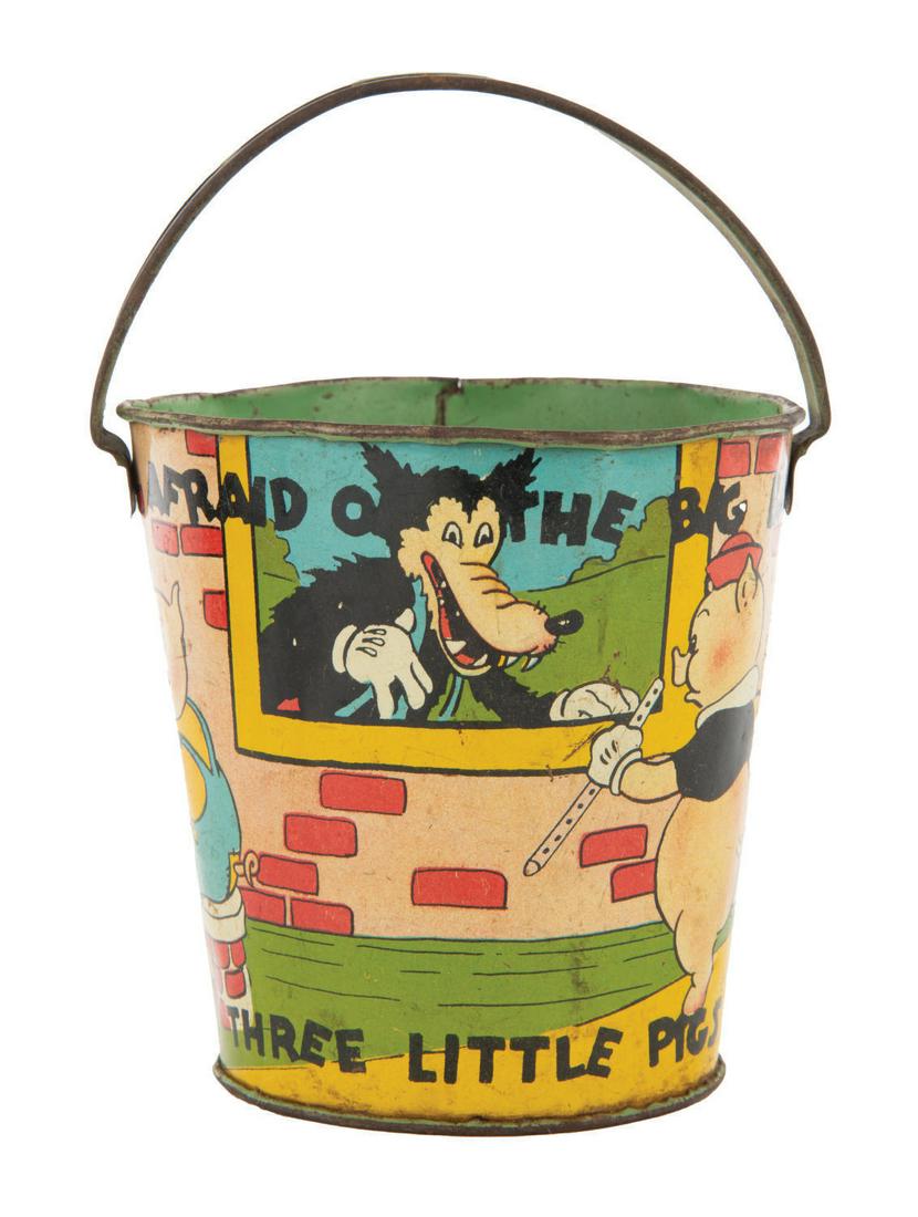 A Three Little Pigs Sand Pail by Ohio Art. (1 of 1)
