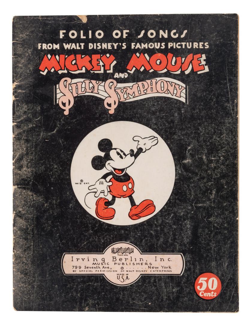 A Folio of Songs from Walt Disney's Famous Pictures.: (Irving Berlin Inc., 1934) A book of sheet music collected from songs featured in the Disney Silly Symphony shorts, released by Irving Berlin, Inc. Included are eleven songs from the animated series,