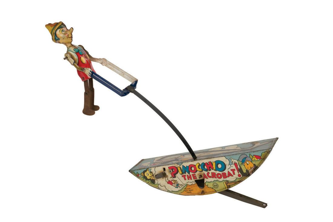 A Marx Pinocchio the Acrobat Wind-Up Tin Toy. (1 of 1)