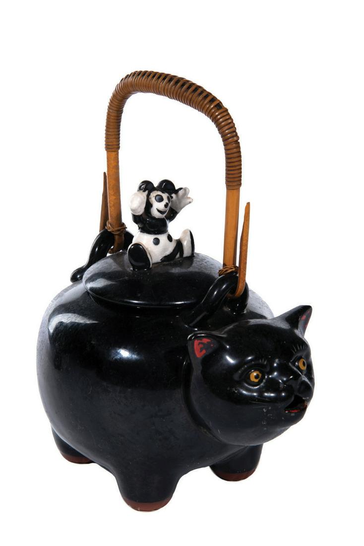 An Extremely Rare Japanese Mickey Mouse & Cat Teapot. (1 of 2)