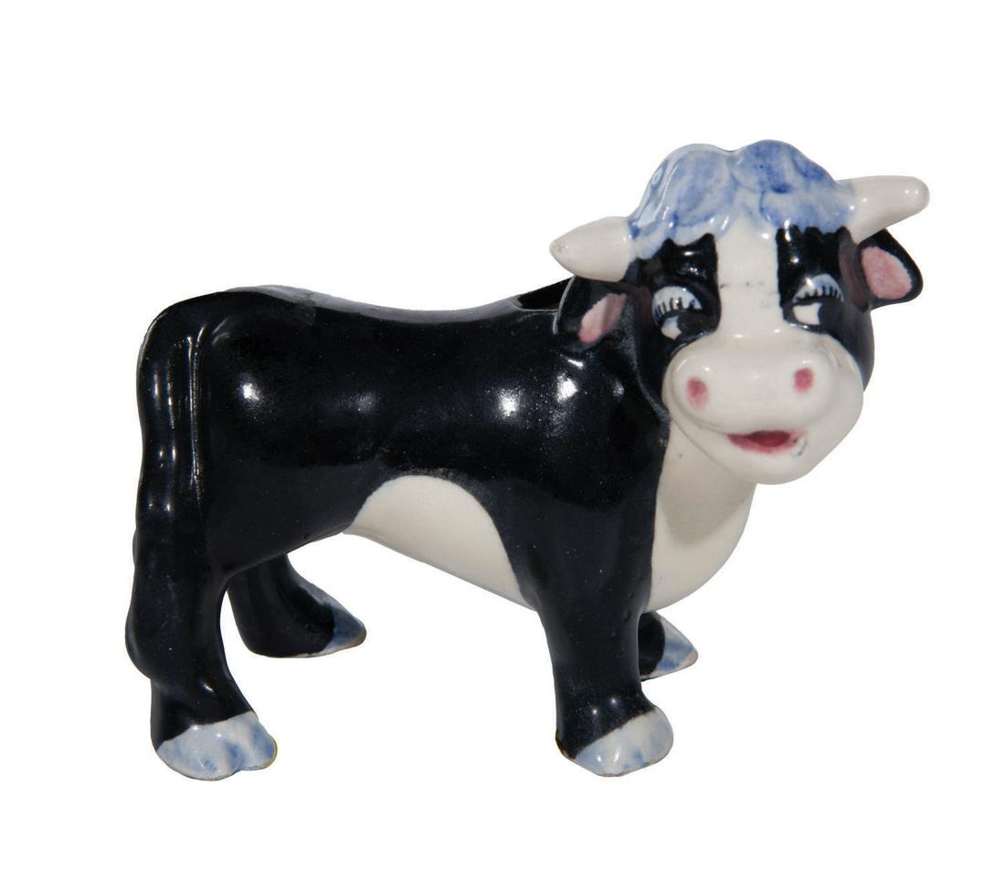 A One-Of-A-Kind Brayton Laguna Ferdinand the Bull.: (Brayton Laguna, 1938) A very unusual and unlisted small-size Ferdinand The Bull ceramic figure by Brayton Laguna. The company made a small size version of Ferdinand similar to this 2.5"x4.5"x3.75" ta