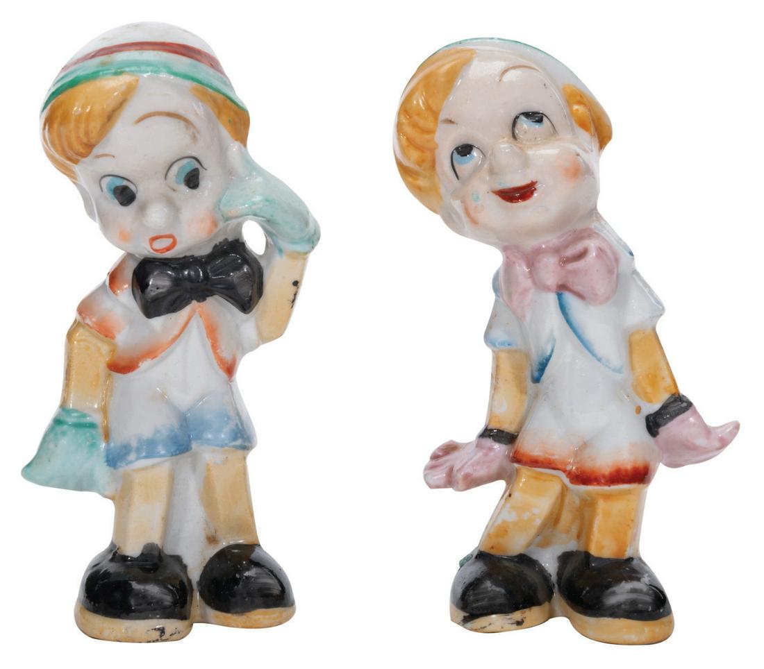 A Pinocchio Ceramic Salt & Pepper Shaker Set. (1 of 2)