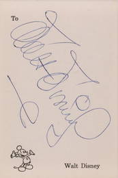 Walt Disney Signed Stationery.