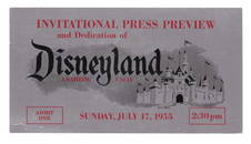 A Disneyland Press Preview & Dedication Ticket.