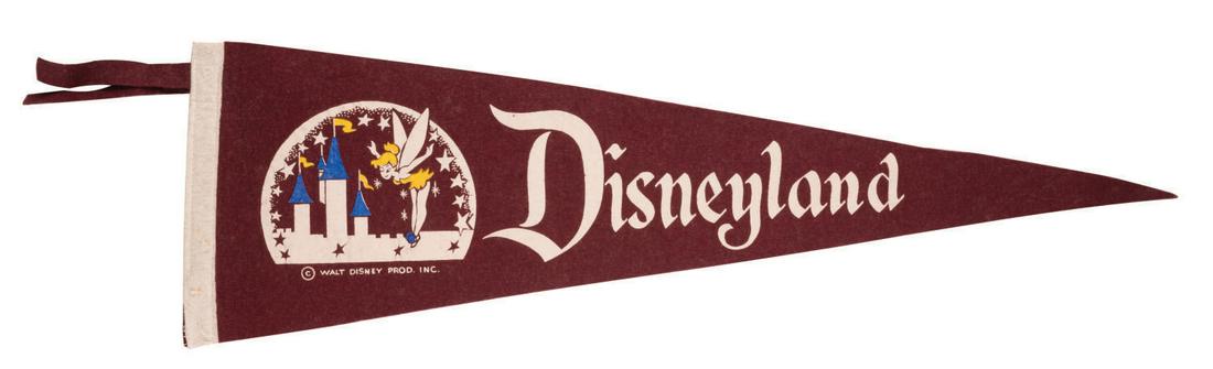 A Disneyland Tinker Bell & Castle Maroon Pennant. (1 of 2)