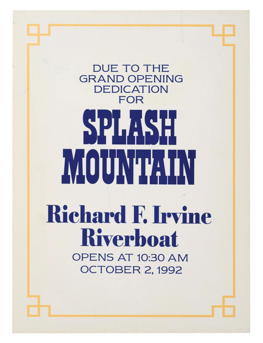 A Splash Mountain Grand Opening & Dedication Sign. (1 of 1)