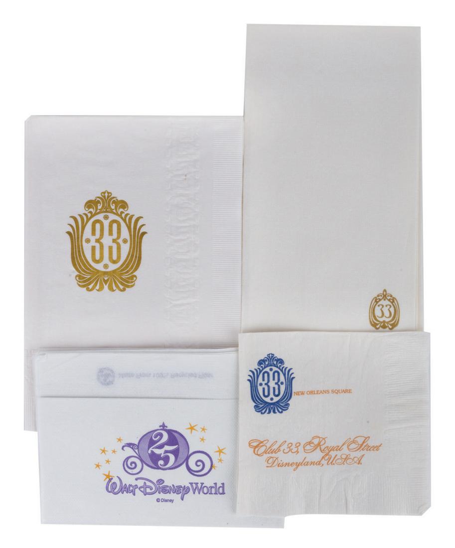 A Collection of Club 33 Towelettes & Napkins. (1 of 5)