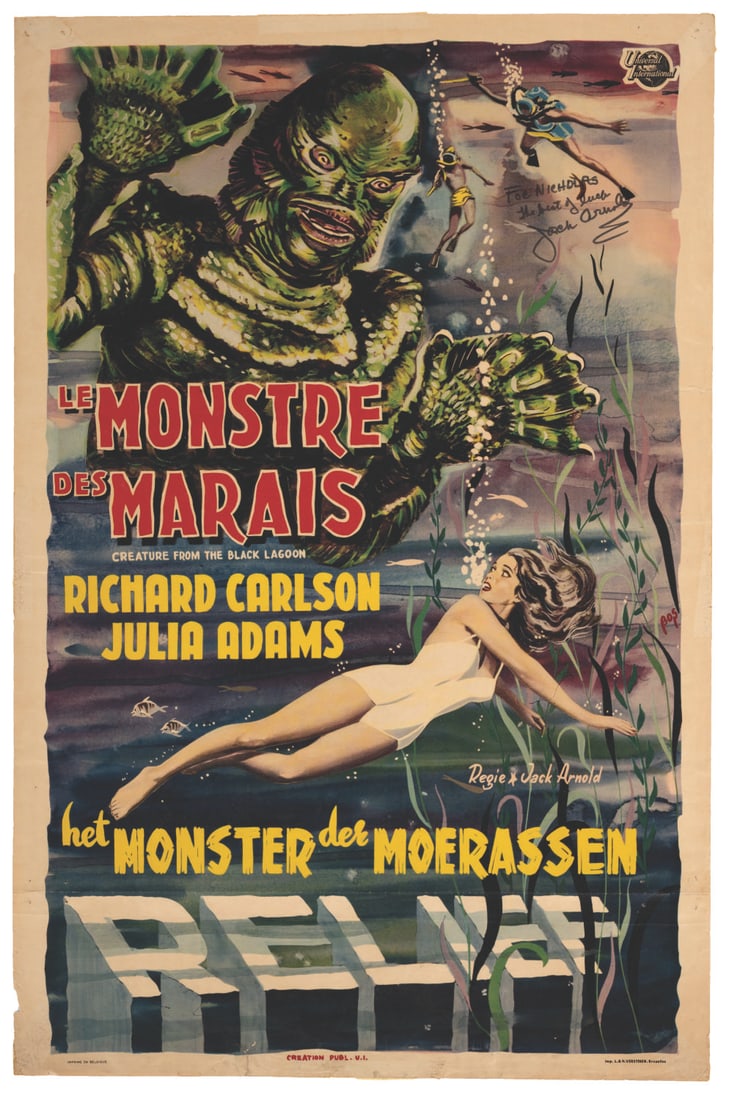 A Signed Belgian Creature from the Black Lagoon Poster. (1 of 3)