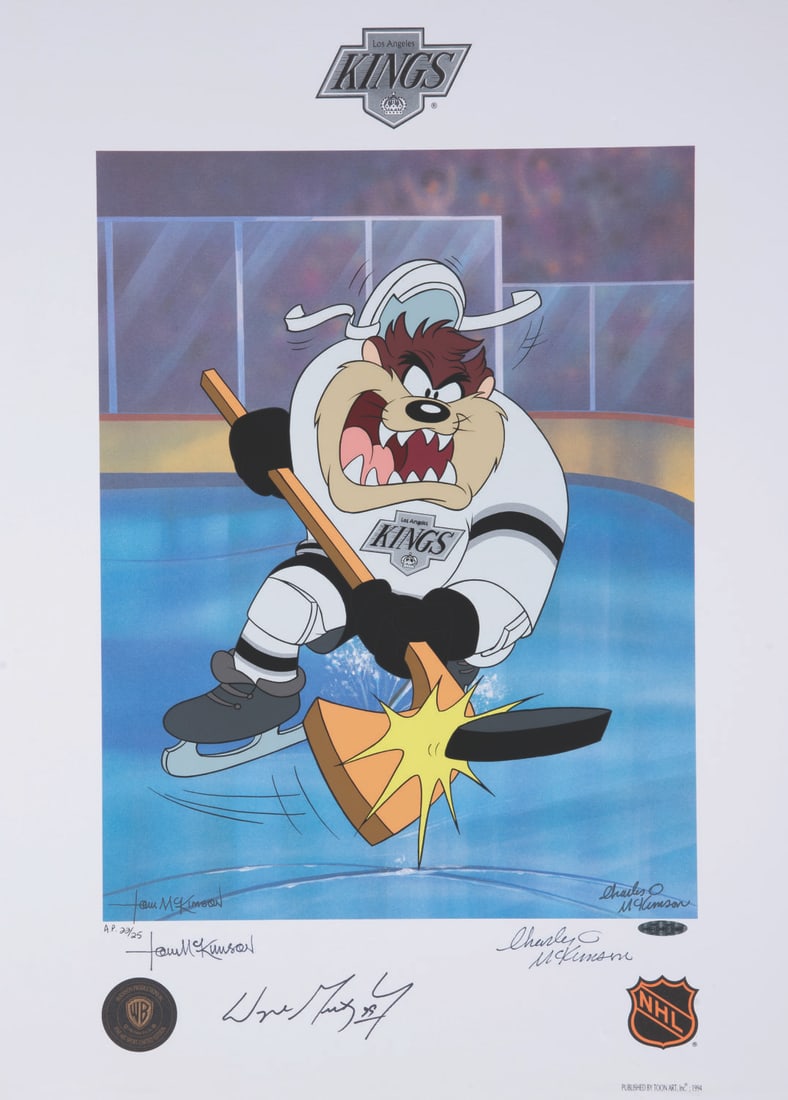 A Wayne Gretsky Signed Taz Slapshot  Lithoserigraph. (1 of 2)