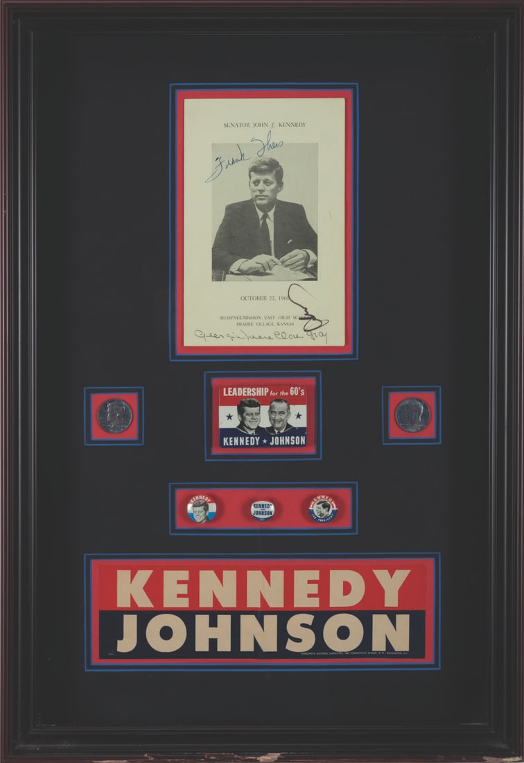 A  John F. Kennedy Signature and Campaign Memorabilia. (1 of 3)
