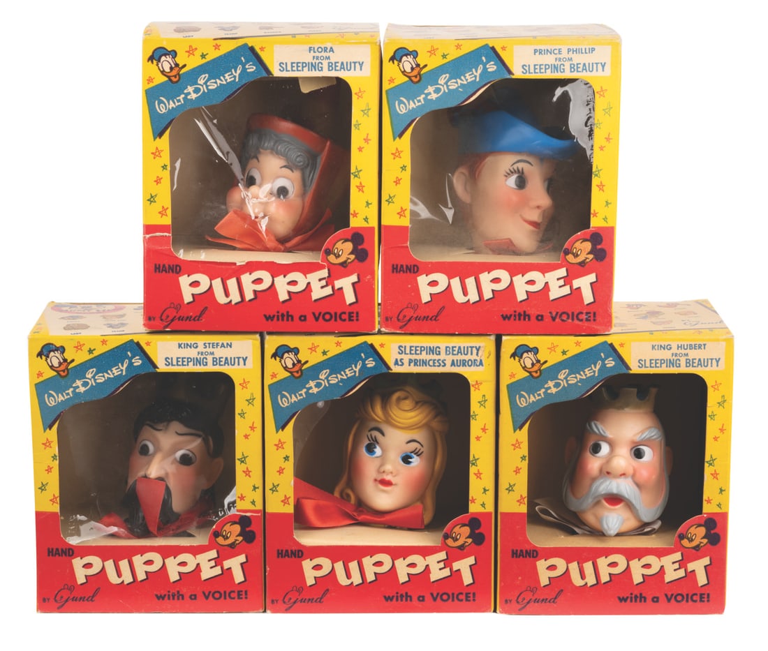 A Set of (5) Sleeping Beauty Hand Puppets. (1 of 6)