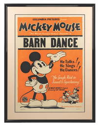 An Original Mickey Mouse Barn Dance Poster.