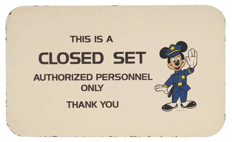 A Walt Disney Imagineering Closed Set Sign. (1 of 1)