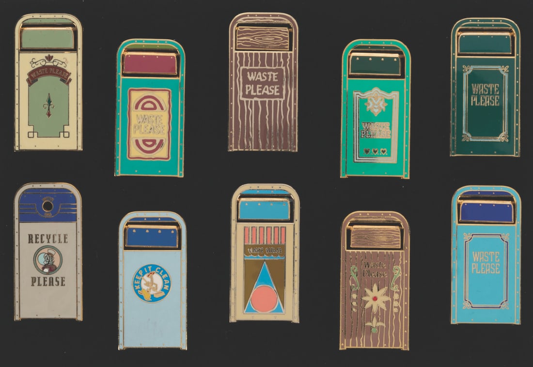 A Complete Disneyland Trash Can Pin Set. (1 of 1)