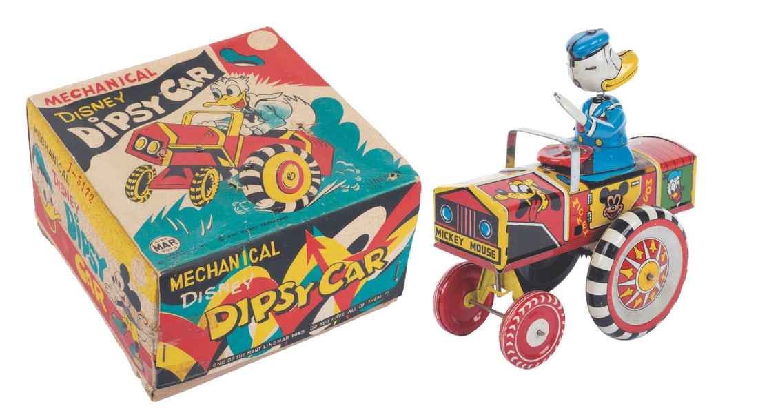 A Donald Duck Disney Dipsy Car by LineMAR with Box. (1 of 8)