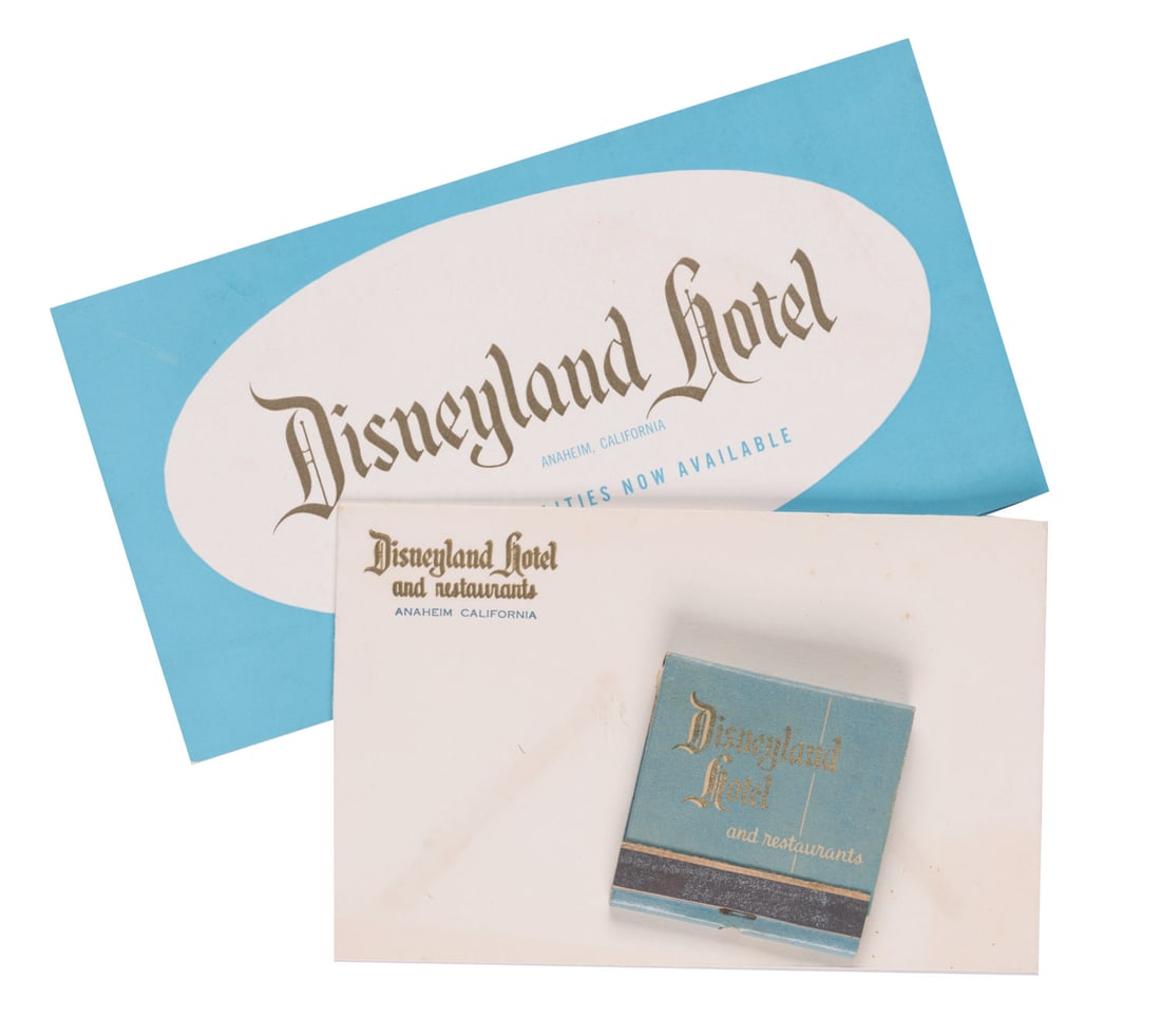 A Disneyland Hotel Brochure, Envelope, and Matchbook. (1 of 5)