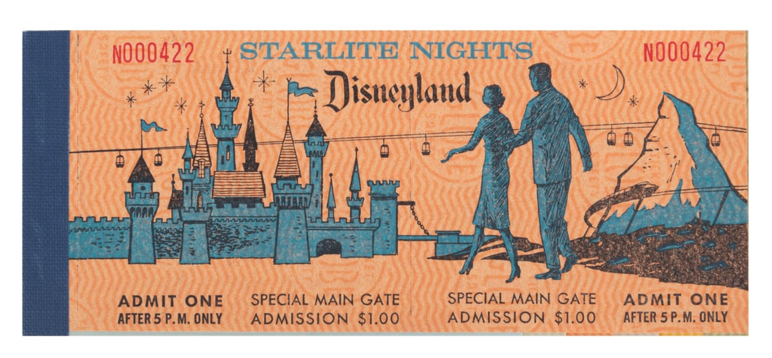 A 1965 "Starlite Nights" Double Admission Ticket Book. (1 of 3)