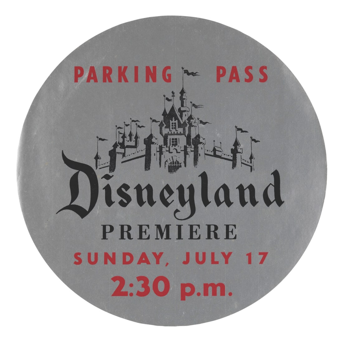 A Disneyland Opening Day Parking Pass. (1 of 1)