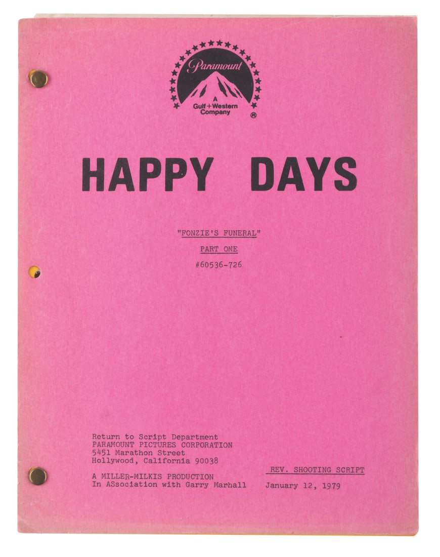 A "Happy Days" Shooting Script. (1 of 2)