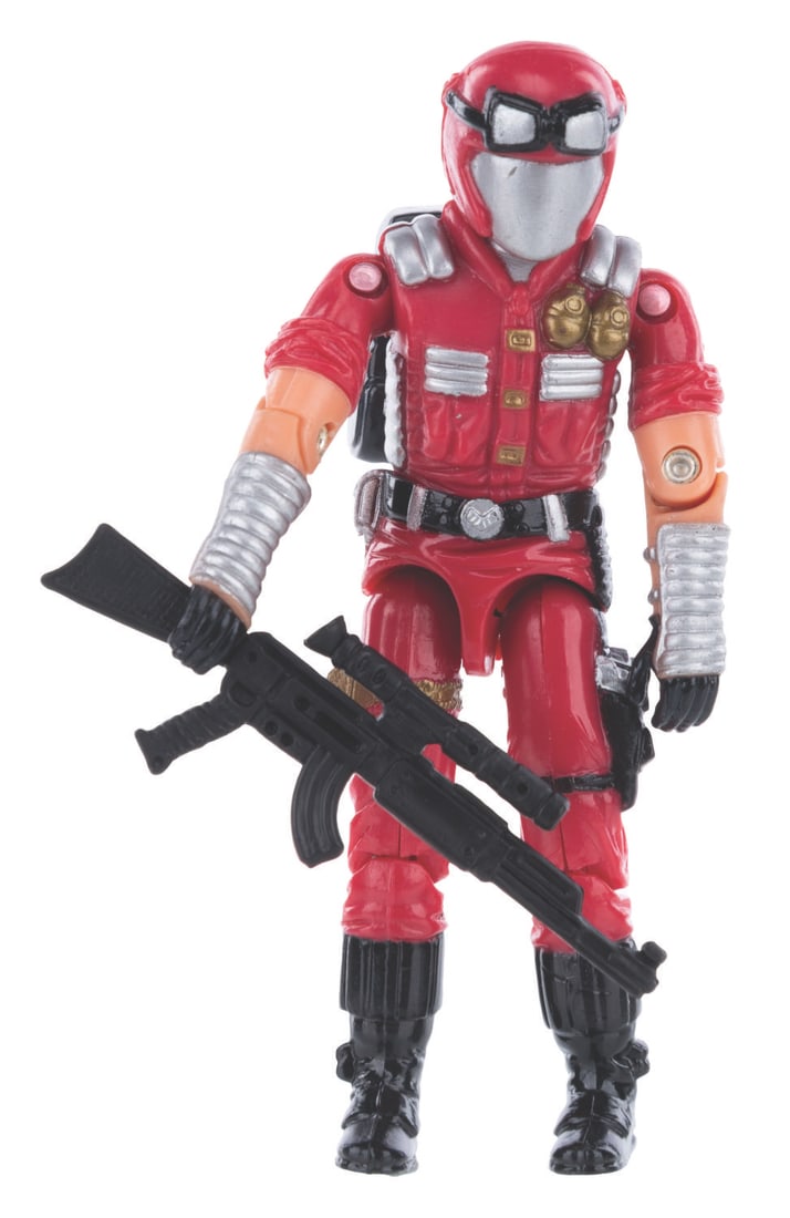 A G.I. Joe Fuchsia Strike Team Pre-Production Figure.: (Hasbro, 2002) A pre-production figure of the very rare Fuchsia Crimson Viper Strike Team figure produced exclusively for the 2002 JoeCon. This Viper lacks the iconic Cobra tampo that all production f