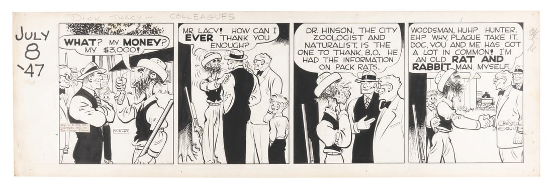A 1947 Dick Tracy Original Comic Strip. (1 of 1)