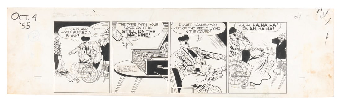 A 1955 Dick Tracy Original Comic Strip. (1 of 1)