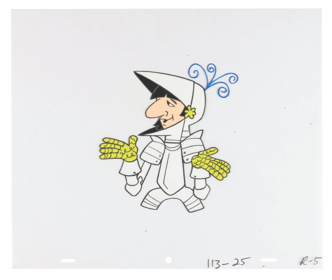 A Ringo Cel from "The Beatles" Animated Series.: (King Features/ ABC, 1965) An original production cel of Ringo Starr from "The Beatles" animated television series. Episode 10 featured John and Ringo wearing cursed suits of armor and aired originall