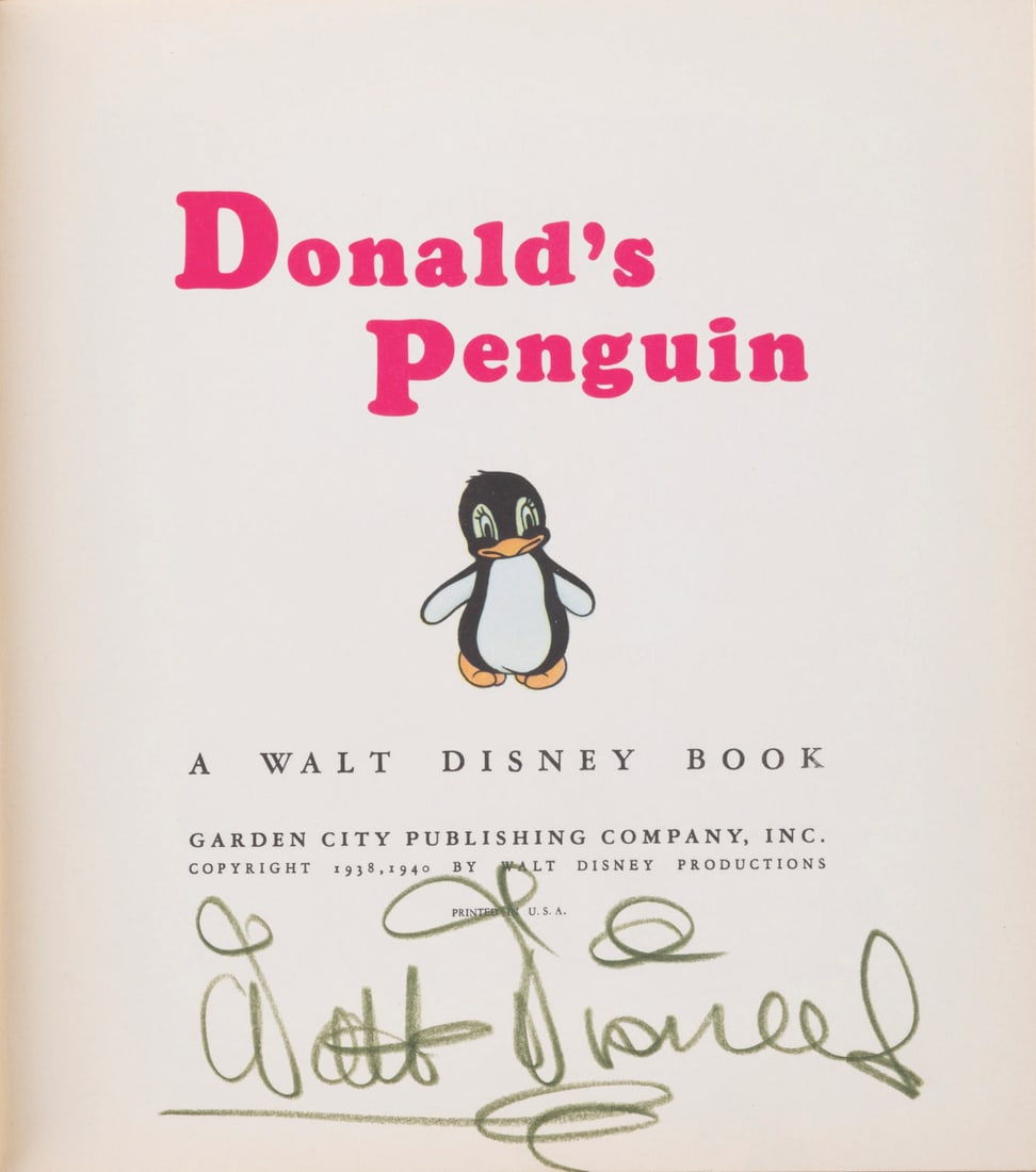 A Walt Disney-Signed "Donald's Penguin" Book. (1 of 5)