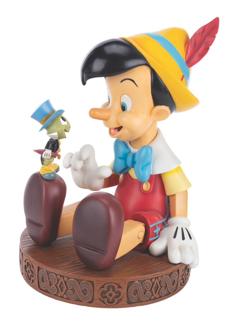 A Pinocchio and Jiminy Medium Fig.: (Disneyland, 2013) A Pinocchio and Jiminy Cricket medium Fig designed by Costa Alavezos to commemorate the 30th anniversary of the Pinocchio’s Daring Journey attraction. Measuring 8.25” in dia
