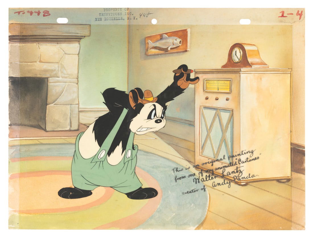 A Papa Panda Production Cel with Terrytoons Background. (1 of 4)
