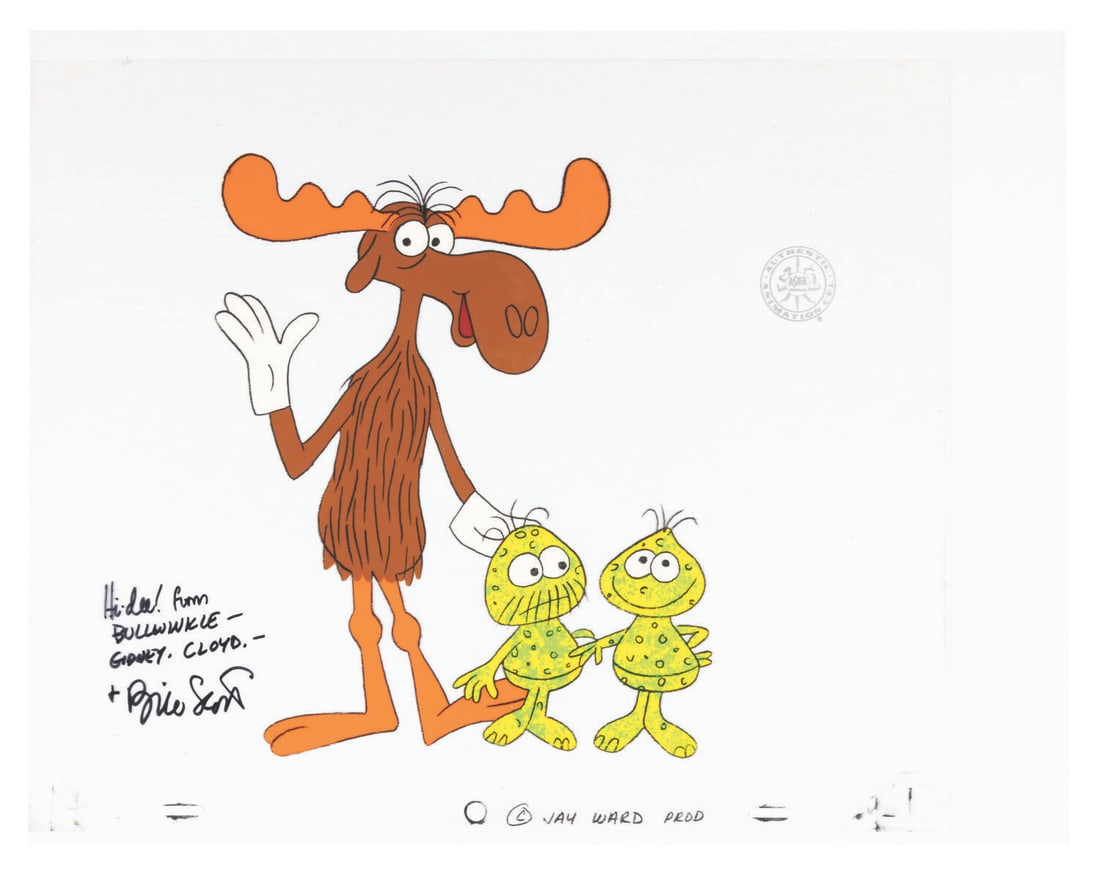A Bullwinkle Scene Cel Signed by Bill Scott. (1 of 2)