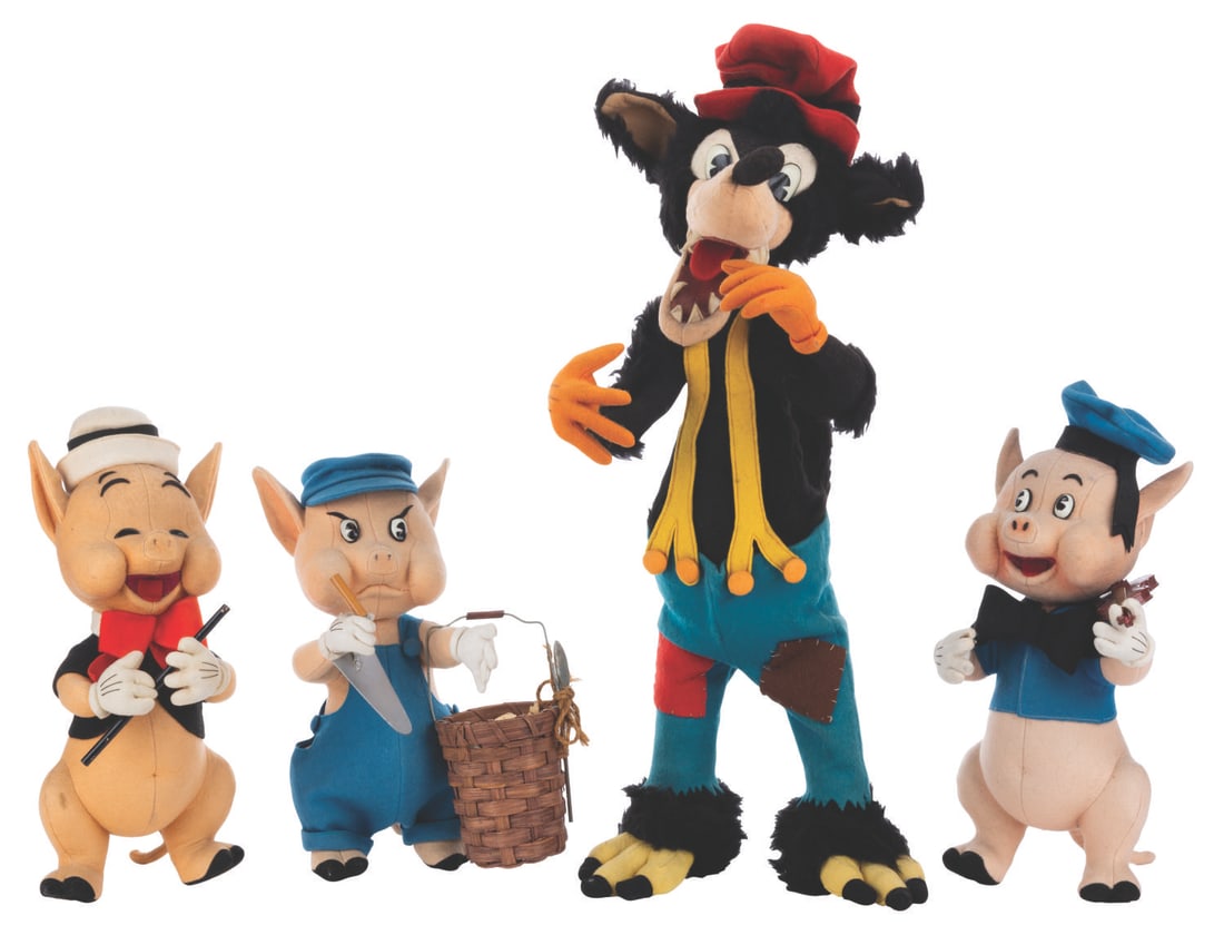 A Rare Big Bad Wolf and Pigs Doll Set by Lars of Italy. (1 of 15)