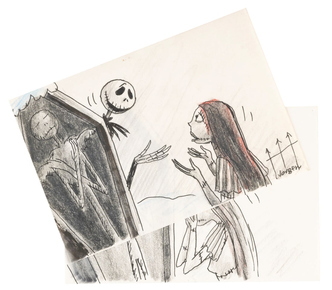 A Pair of "Nightmare Before Christmas" Storyboards. (1 of 2)