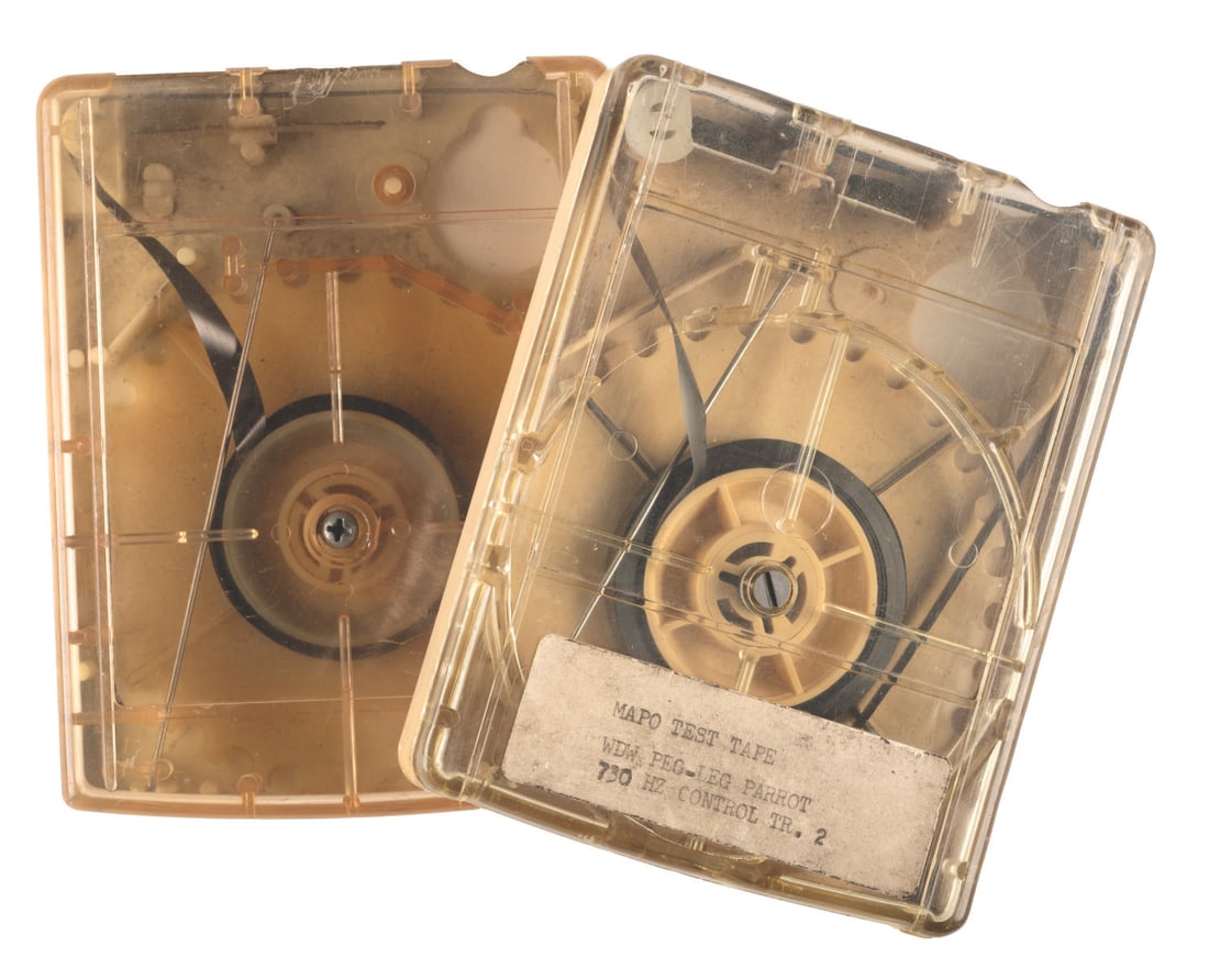 A MAPO Test Tape Peg-Leg Parrot Audio Cartridge. (1 of 5)