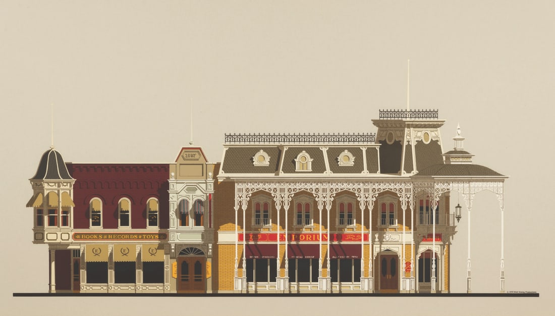 A Rare RETLAW Main Street U.S.A. Silkscreen Elevation. (1 of 2)