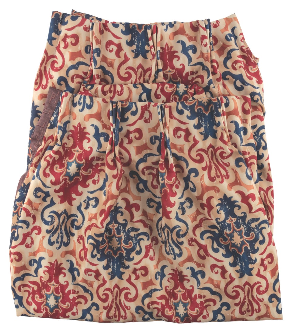 A Pair of Caribbean Beach Resort Pirate Room Curtains.: (Disney’s Caribbean Beach Resort, 2009-2022) A pair of curtains originally used in the Pirate Rooms at the Resort. Measuring 62” x 73” and 66.5” x 75”, the curtains are in ve