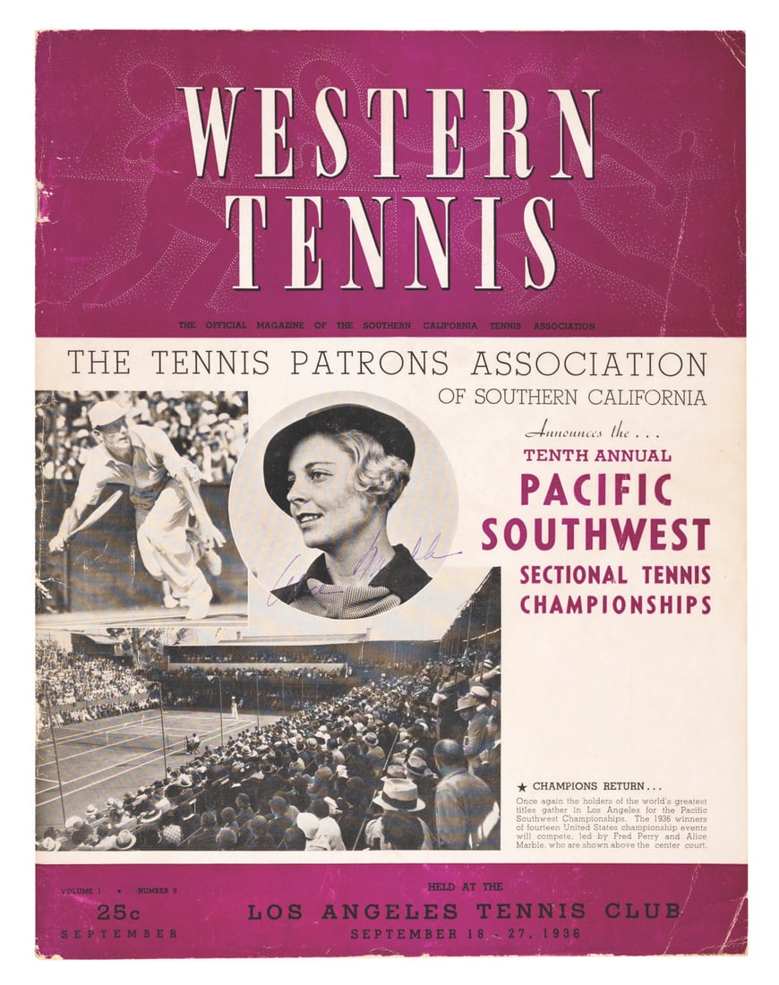 A 1936 Western Tennis Magazine with 24 Autographs. (1 of 11)