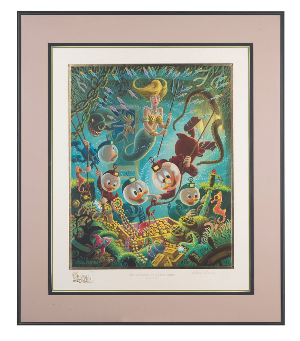 A Carl Barks "The Makings of a Fish Story" Signed Lithograph. (1 of 6)