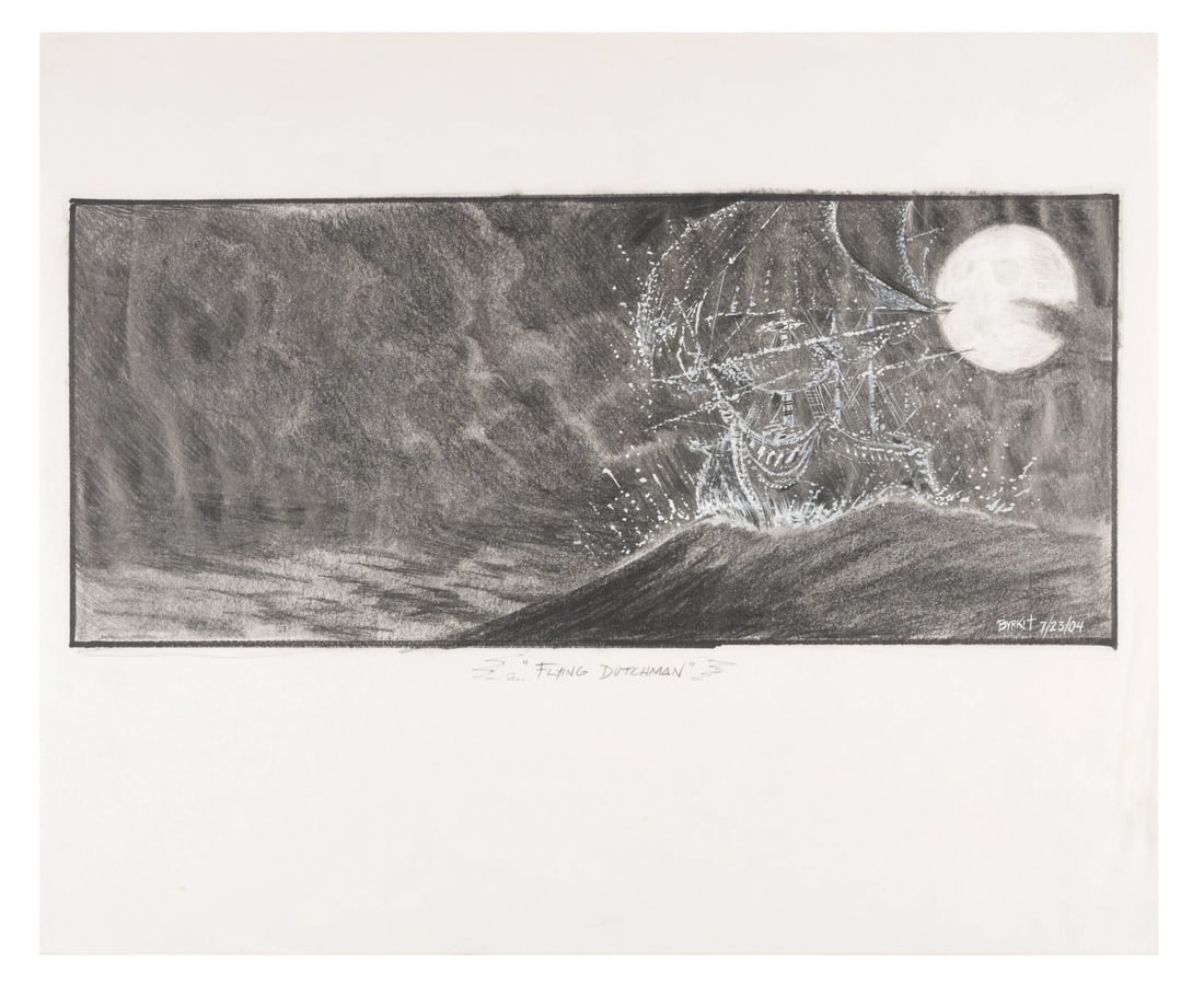 A Flying Dutchman Concept Drawing from “Pirates of the Caribbean. (1 of 2)