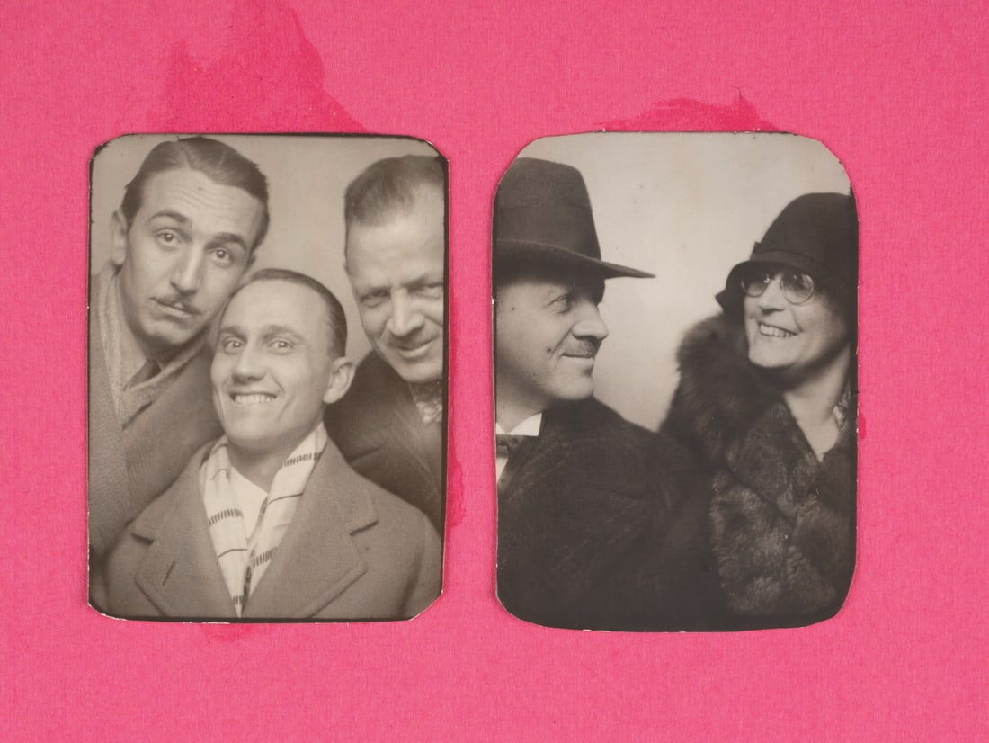 A Pair of Photo Booth Photos featuring Walt Disney and Carl Stalling. (1 of 1)