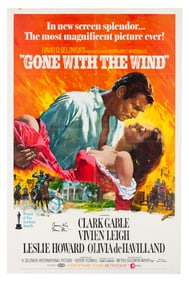 A "Gone with the Wind" Signed Re-Release One-Sheet Poster.