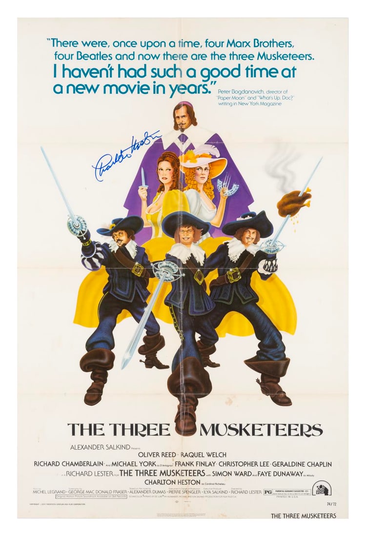 A "The Three Musketeers" Signed One-Sheet Poster. (1 of 2)