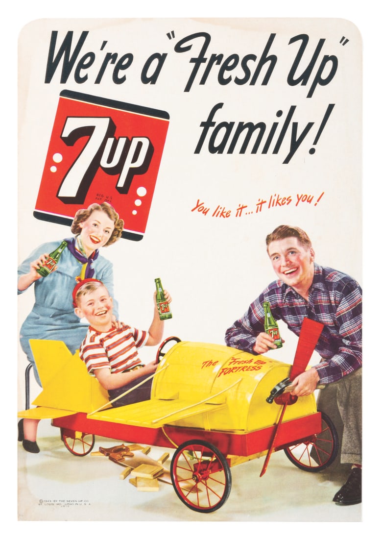 An Unused Counter Top Sign for 7Up. (1 of 2)