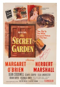 A "The Secret Garden" One-Sheet Signed by Margaret O’Brien.