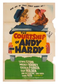 A Mickey Rooney Signed "The Courtship of Andy Hardy" One-Sheet.