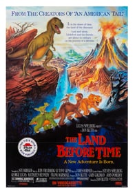A "The Land Before Time" Video Release Poster.