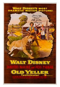 A Tommy Kirk Signed "Old Yeller" One-Sheet Poster.